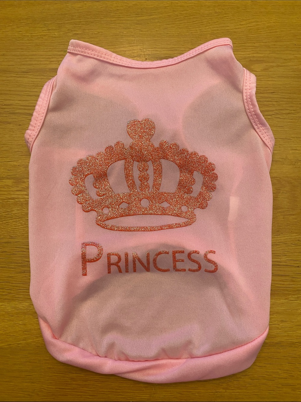 Pink Glitter 'Princess' Dog Tank Top